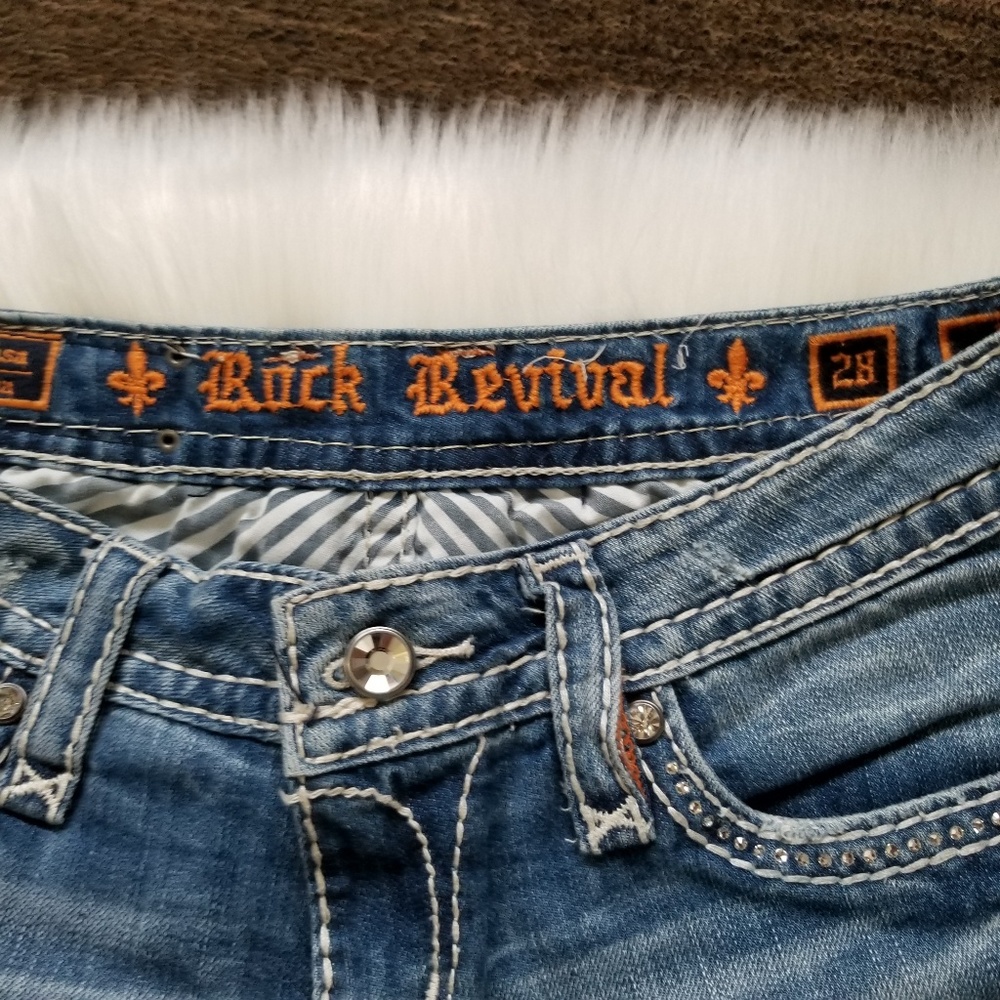 Rock Revival Kai Bling Pocket Capris Size 28 - Picture 5 of 8